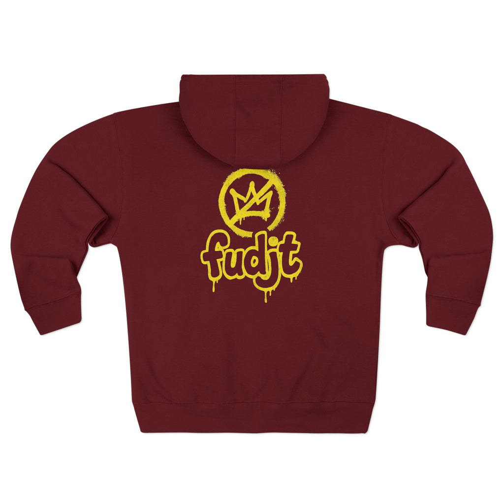 Zip Hoodie with Golden fudjt No Kings | Front & Back Graphic | 9 Colors