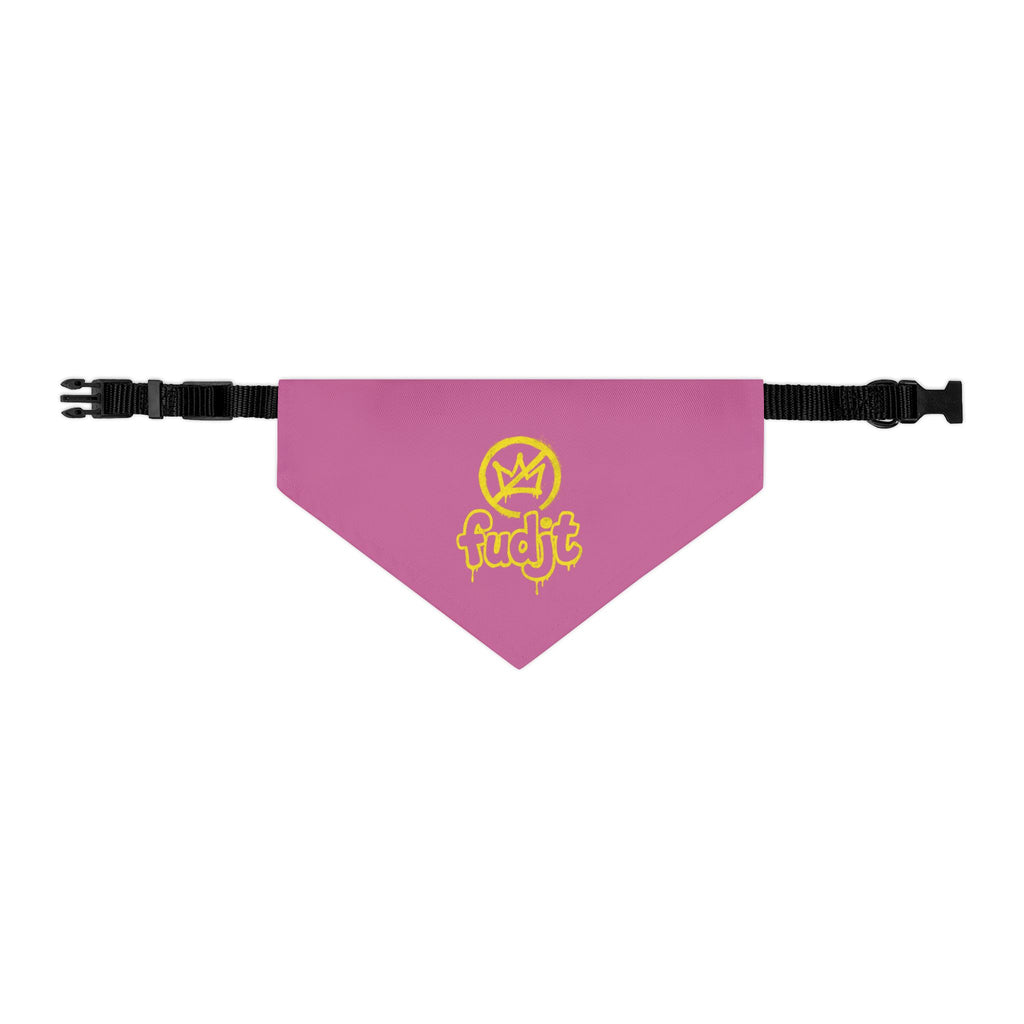 Light Pink Golden fudjt No Kings Bandana Collar for Dogs, Cats & More | 4 Sizes