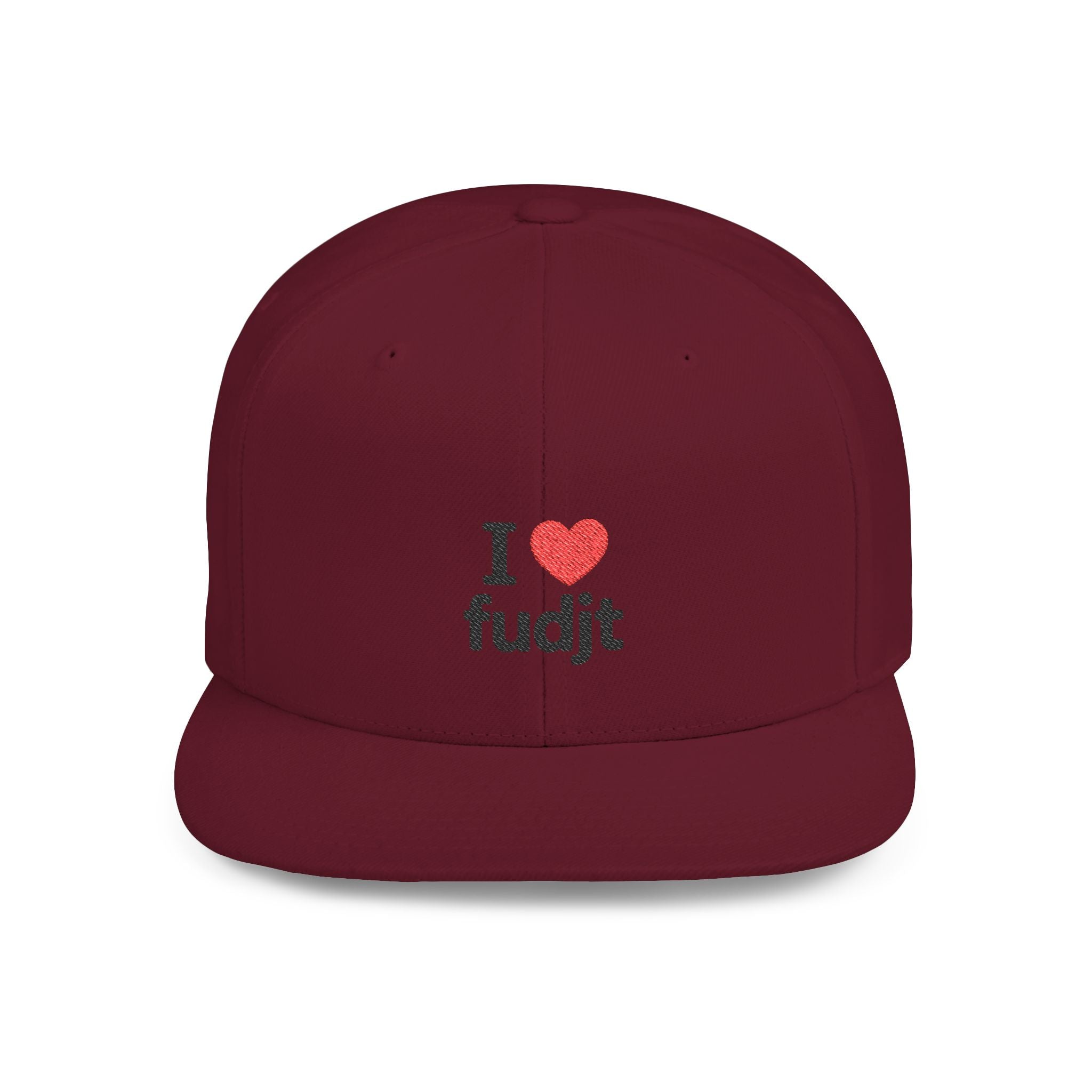 I Heart fudjt Flat Bill Snapback Hat | 7 Colors