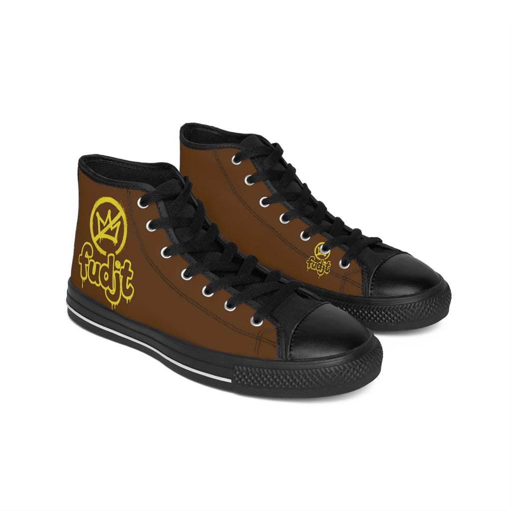 Brown Golden fudjt No Kings Street Style Sneakers | Men & Boys 3.75 High Top