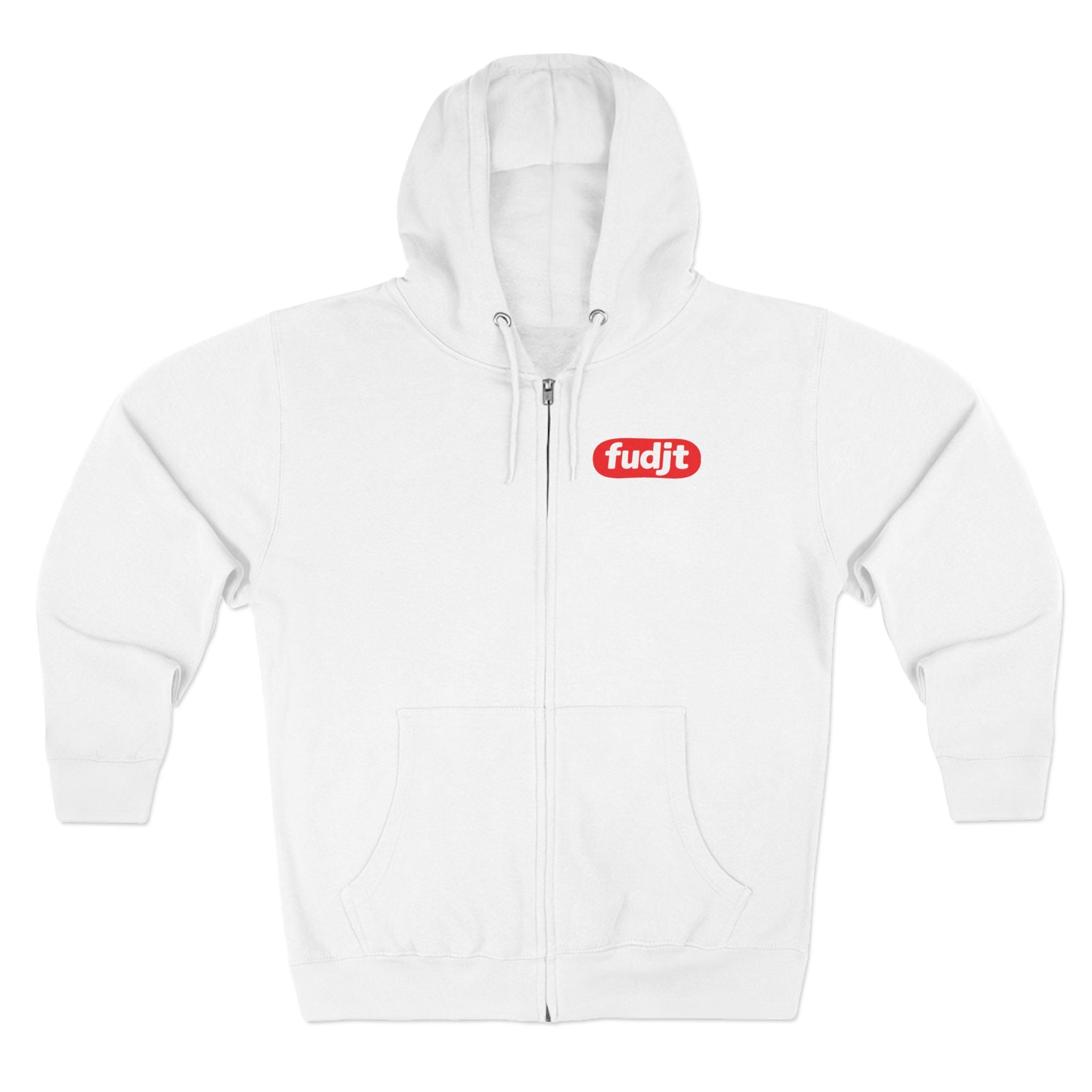 fudjt Anti-Supremacy Red Badge Zip Hoodie | Front & Back Graphic | 8 Colors