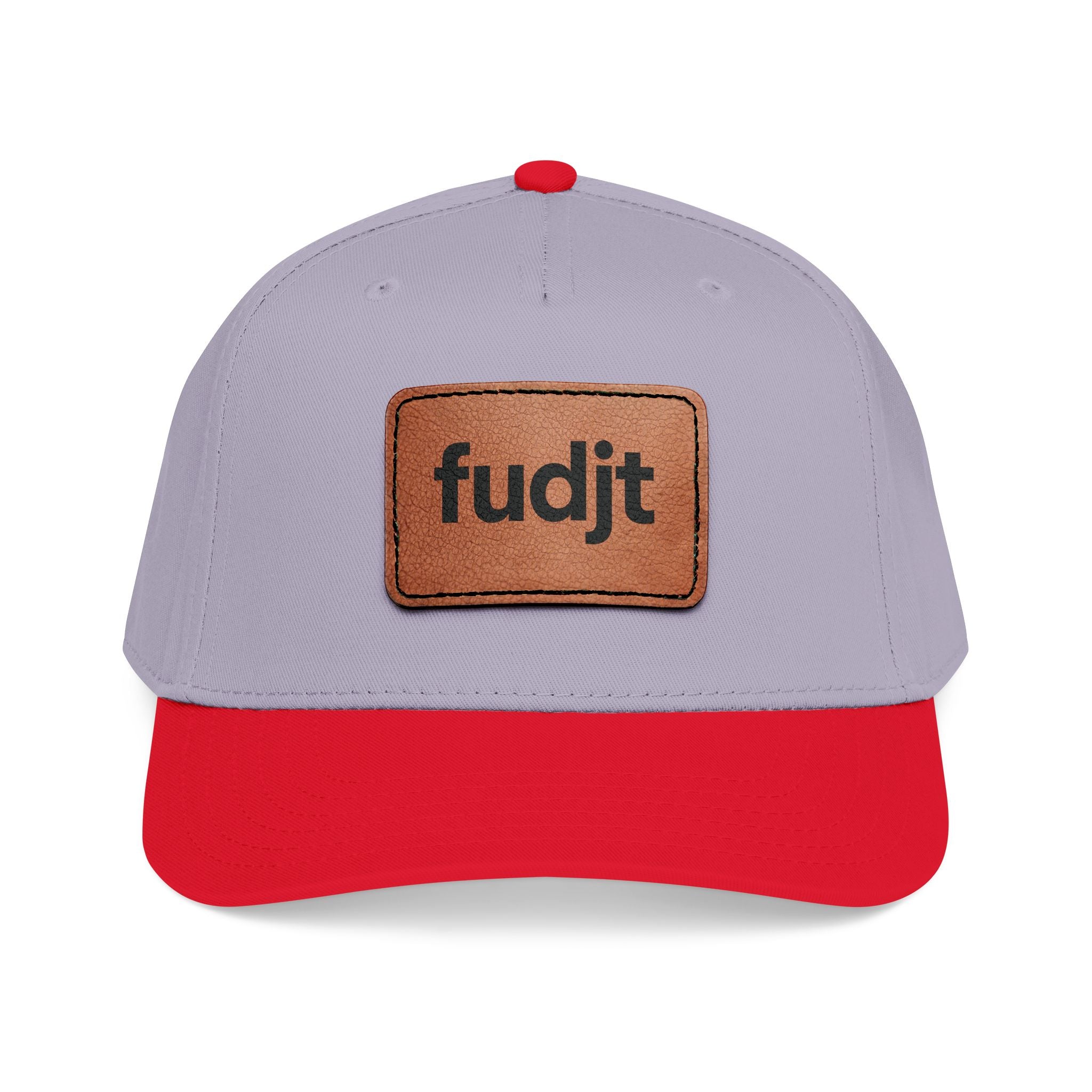 fudjt Leather Patch Baseball Cap — Mid Profile Trucker Hat | 30 Two-Tone Colors