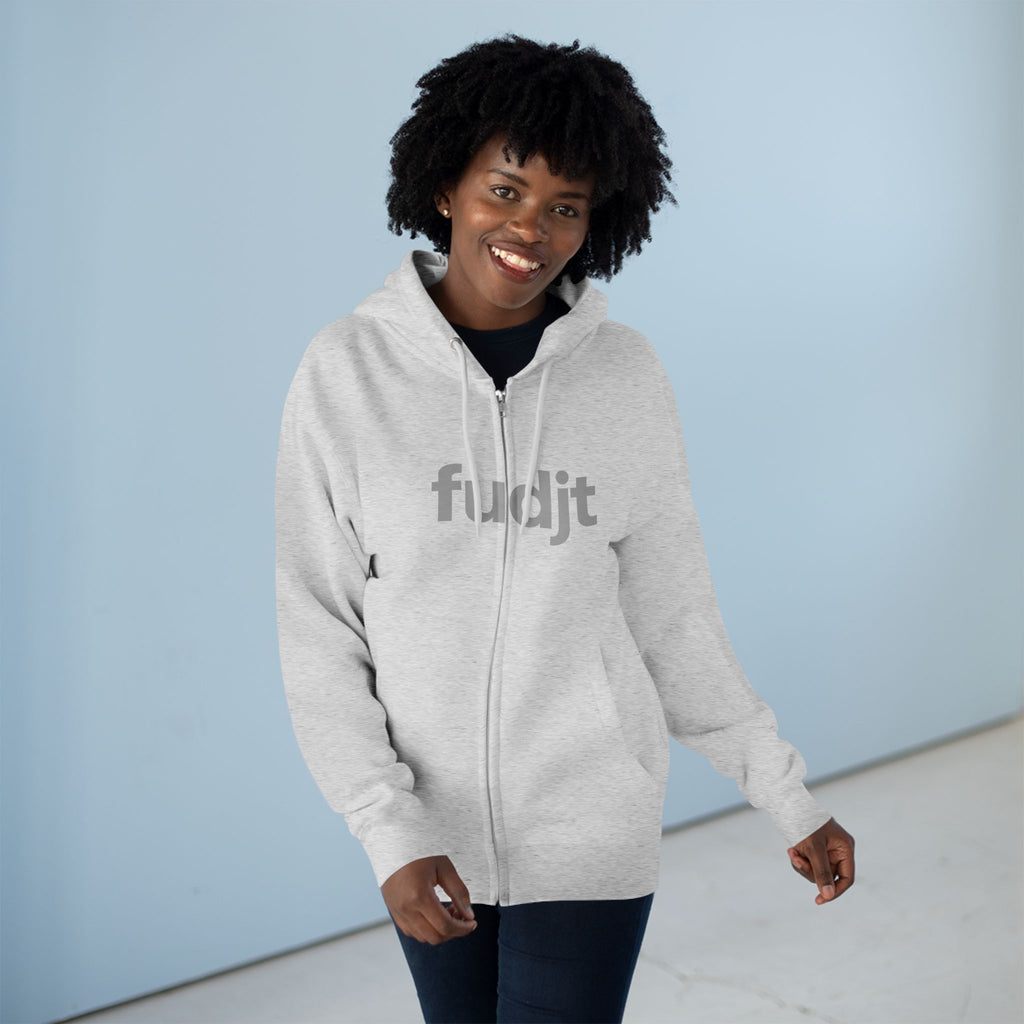 Zip Hoodie with Gray fudjt Design | Cozy Everyday Comfort | 8 Colors