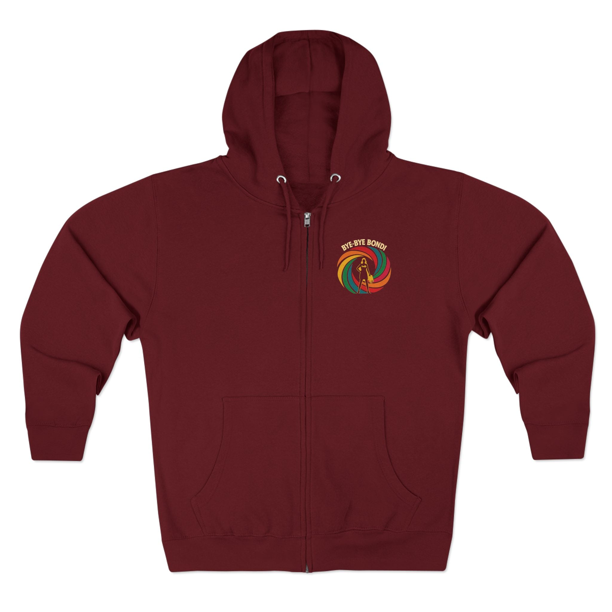 Bye-Bye Bondi Spiral Baddie fudjt Zip Hoodie | Front & Back Graphic | 5 Colors