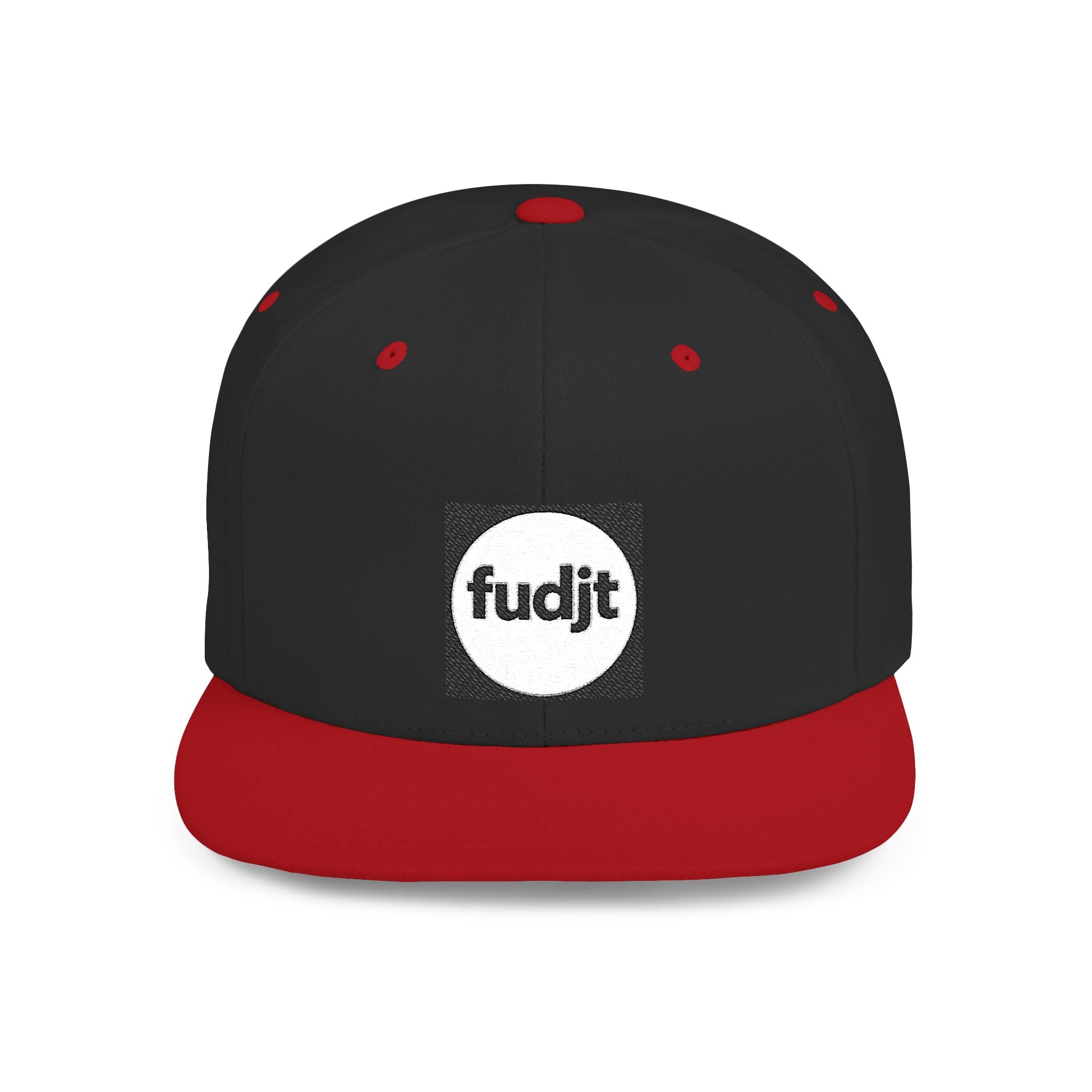 Black Square fudjt Circle Flat Bill Snapback Hat | Embroidered |  15 Colors