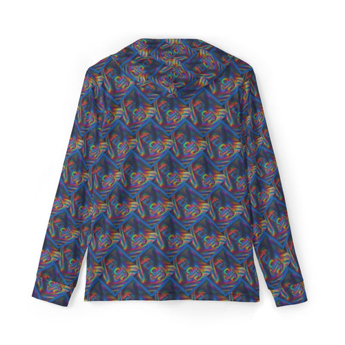 Blue Metallic fudjt Colors All Over Warmup Hoodie 3.5-45
