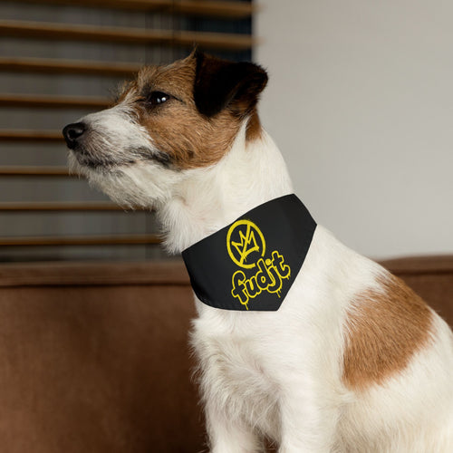 Black Golden fudjt No Kings Bandana Collar for Dogs, Cats & More | 4 Sizes - FUDJT design - S