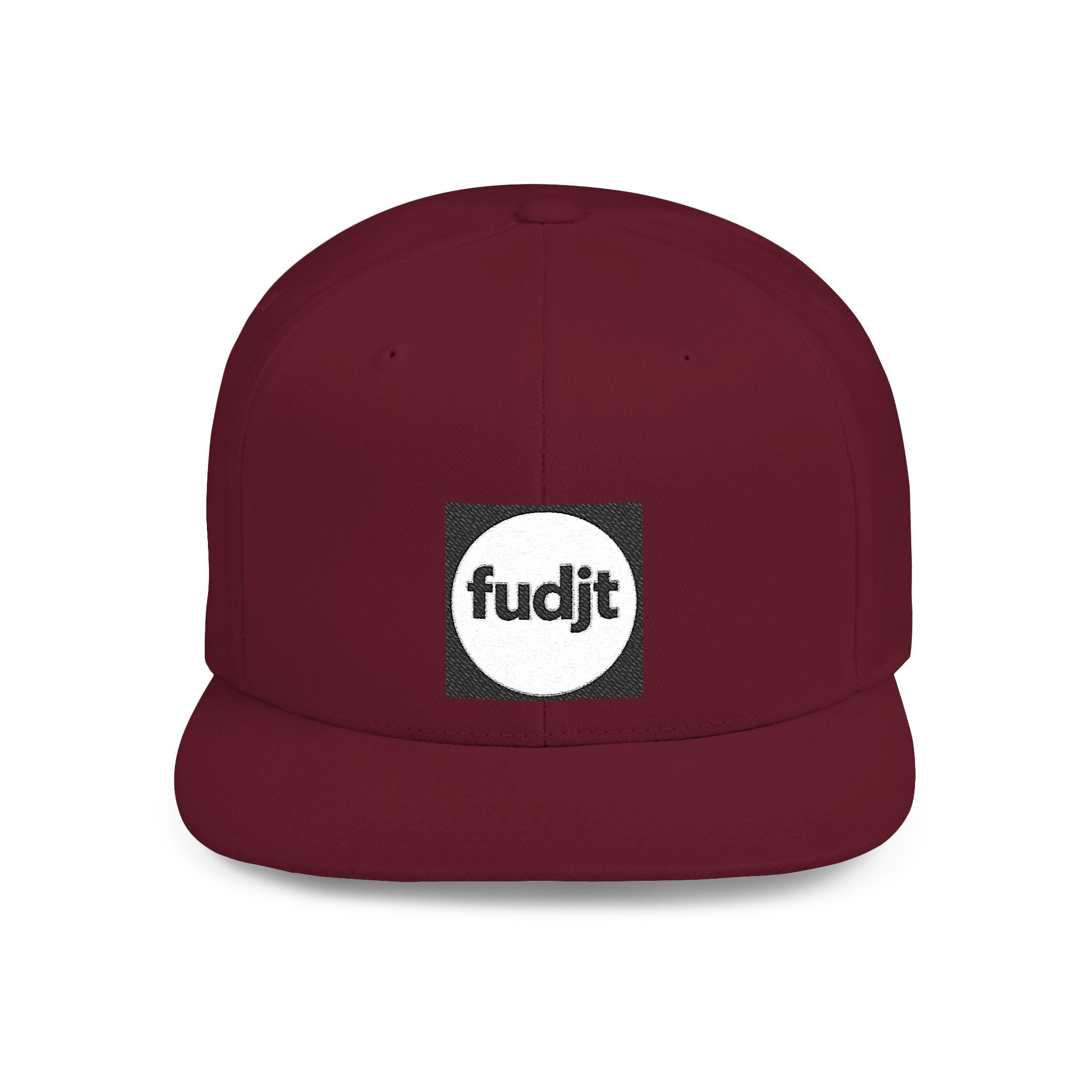 Black Square fudjt Circle Flat Bill Snapback Hat | Embroidered |  15 Colors