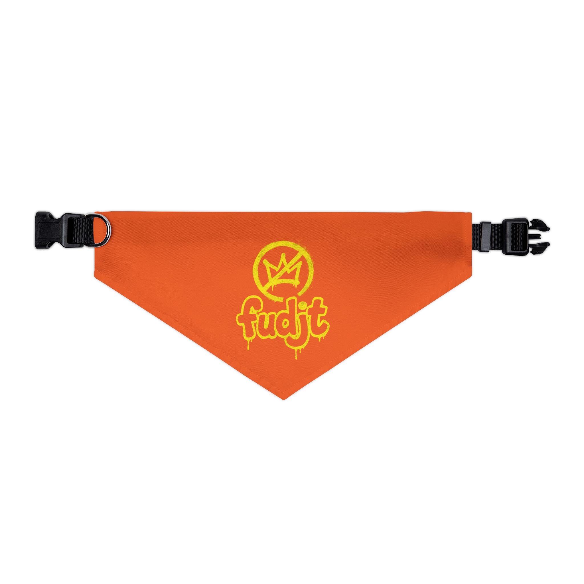 Orange Golden fudjt No Kings Bandana Collar for Dogs, Cats & More | 4 Sizes
