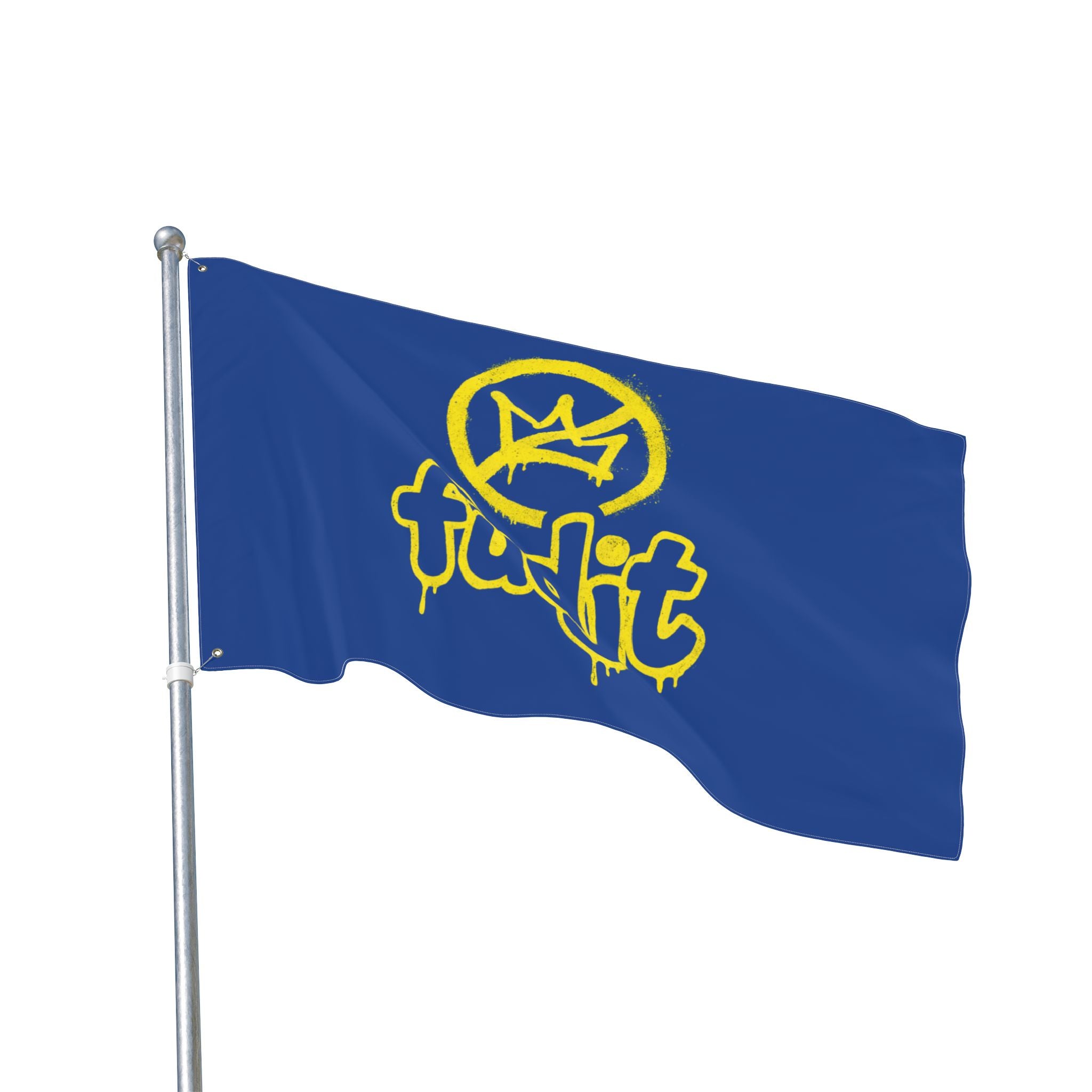 Golden fudjt No Kings Dark Blue Flag | 3 Sizes