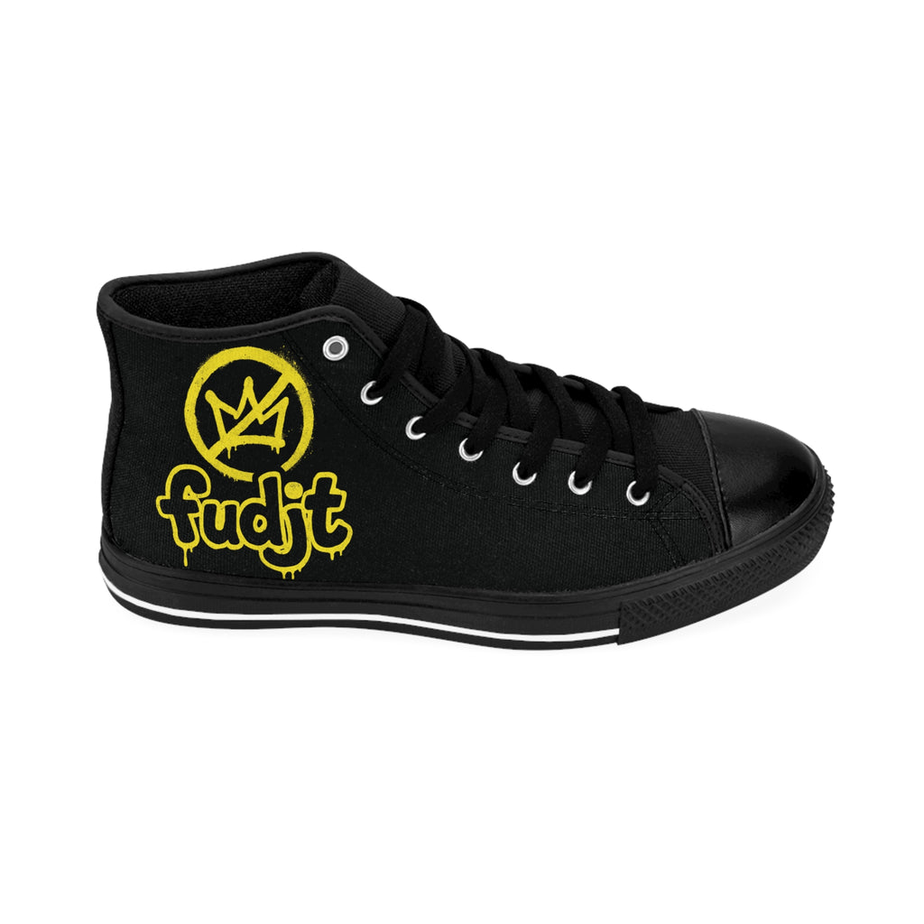 Black Golden fudjt No Kings Street Style Sneakers | Women & Girls 3.75 High Top