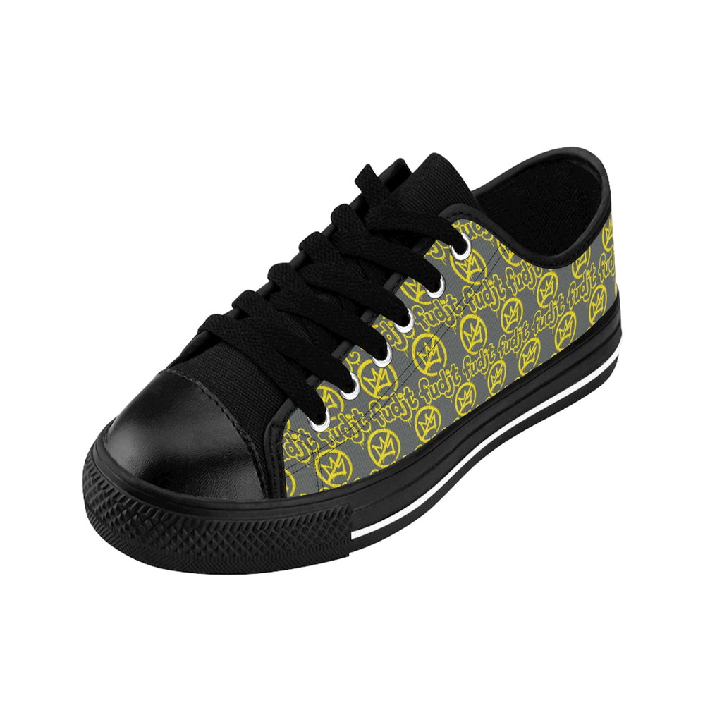 Dark Gray Golden fudjt No Kings Street Style Sneakers | Women & Girls All Over 1 Low Top
