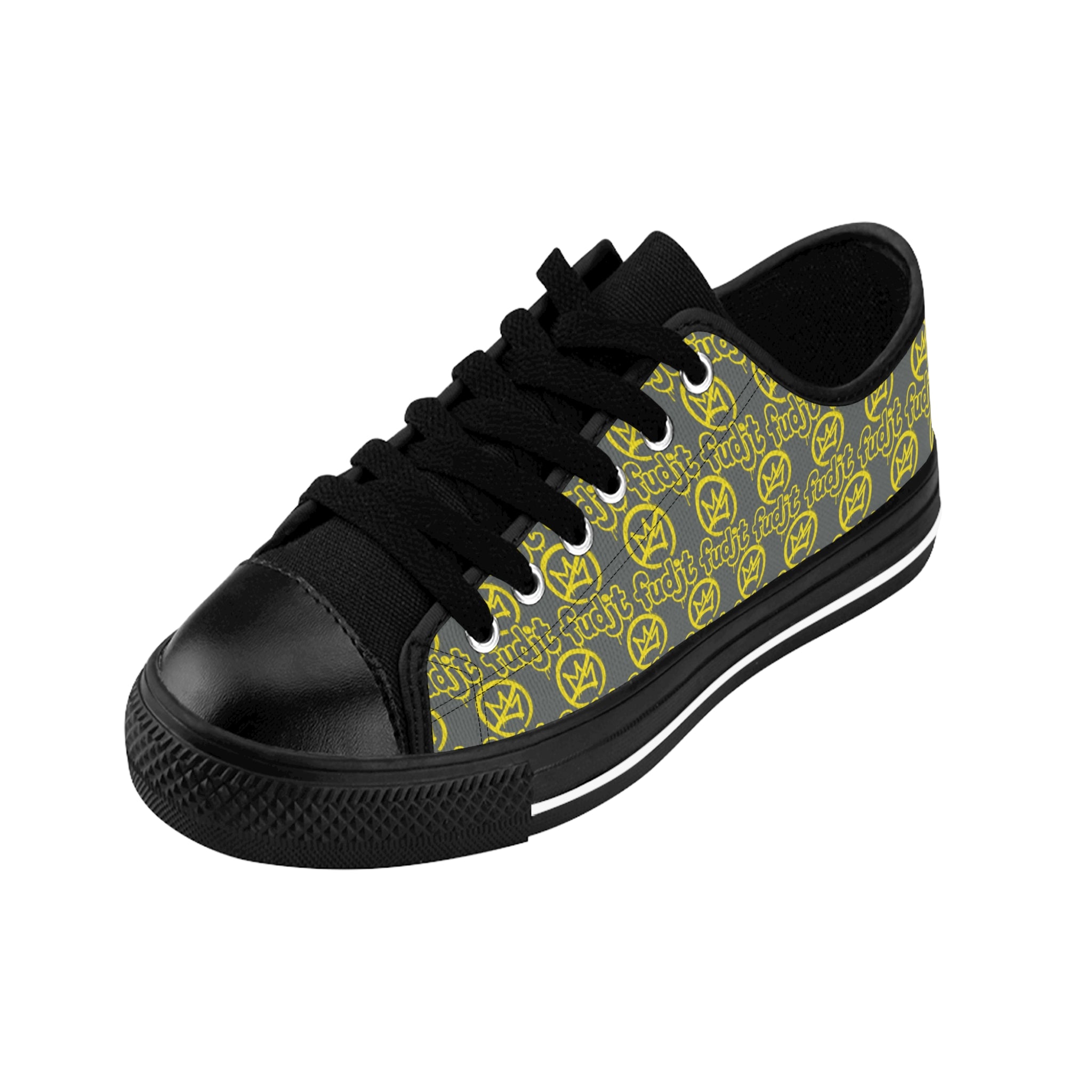 Dark Gray Golden fudjt No Kings Street Style Sneakers | Women & Girls All Over 1 Low Top