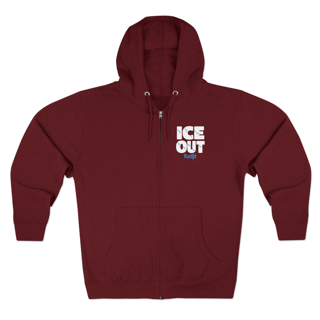 ICE Out fudjt Zip Hoodie | Front & Back Graphic | 7 Colors