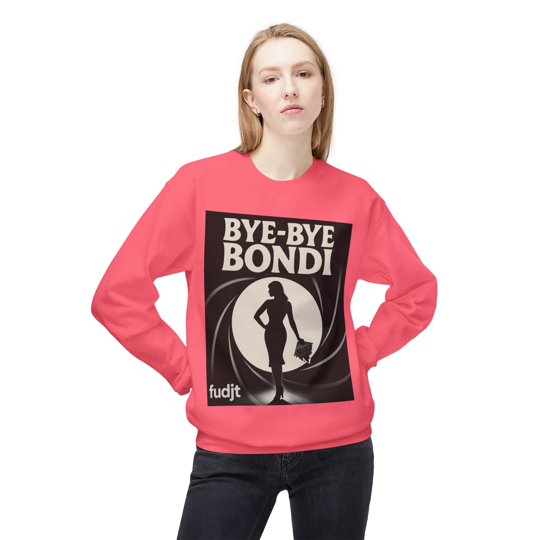 BYE-BYE BONDI | Black Smoke Screen Retro Fudjt Crewneck Sweatshirt | 14 Colors
