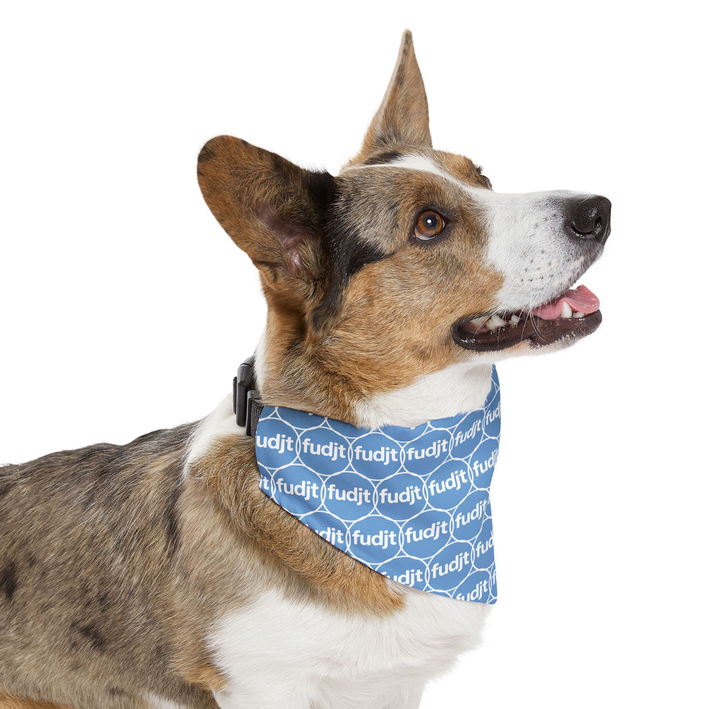 Light Blue fudjt Unbroken Chain 1.25  Bandana Collar for Dogs, Cats & More | 4 Sizes