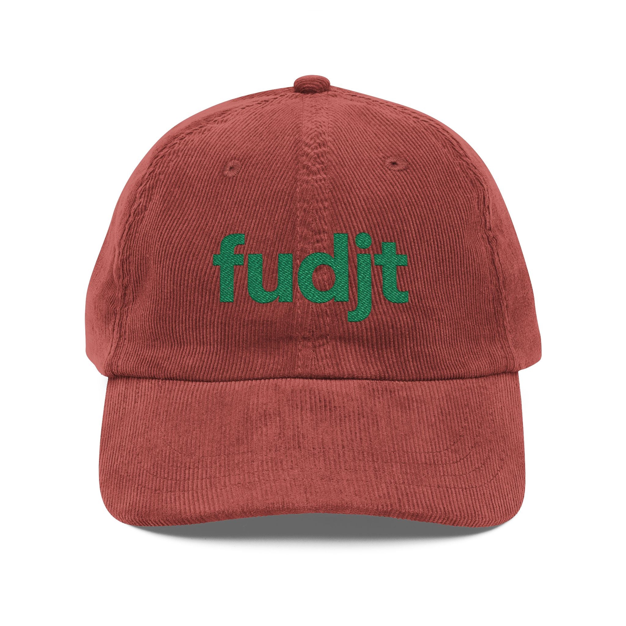 Vintage Corduroy Cap with Green fudjt Embroidery | 5 Colors