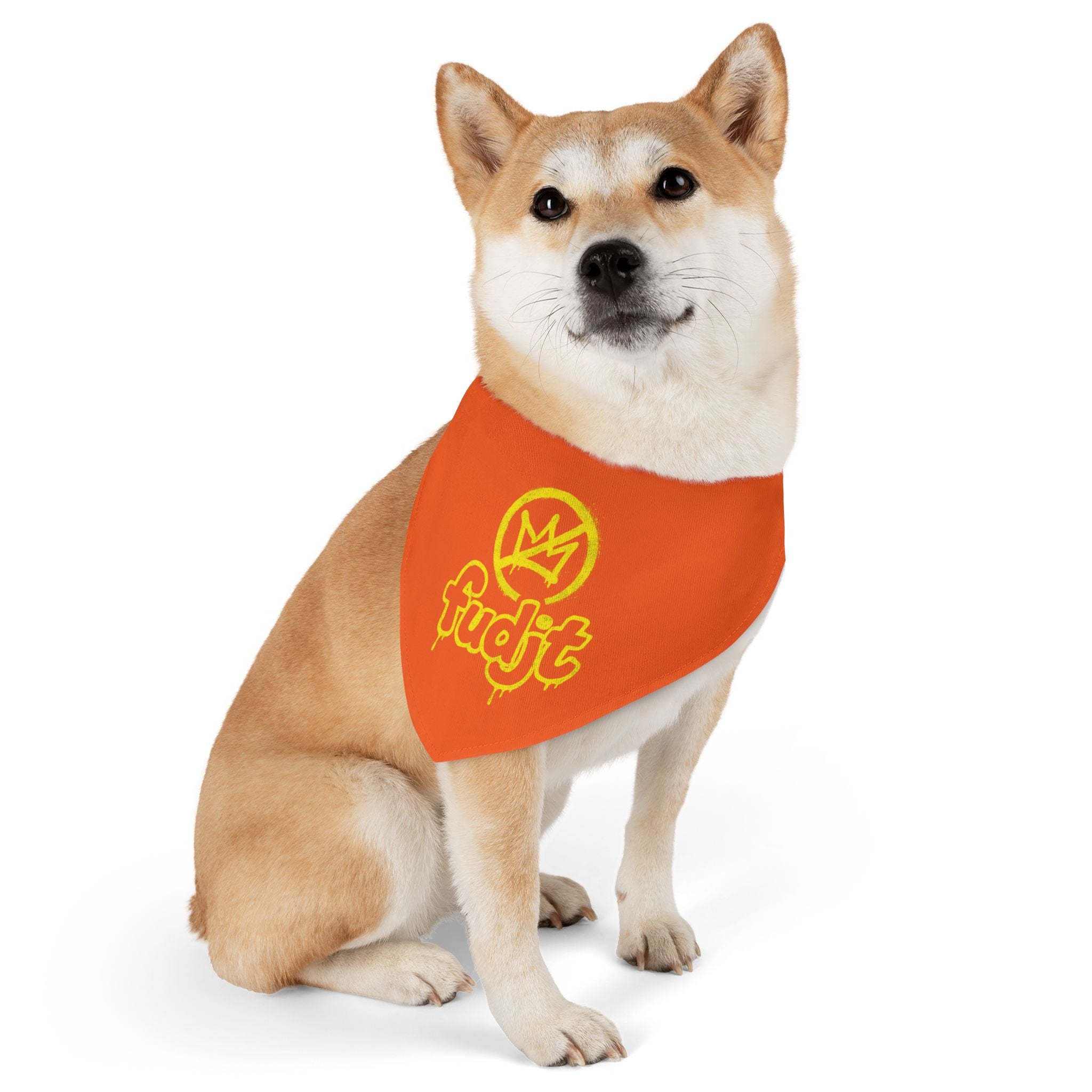Orange Golden fudjt No Kings Bandana Collar for Dogs, Cats & More | 4 Sizes