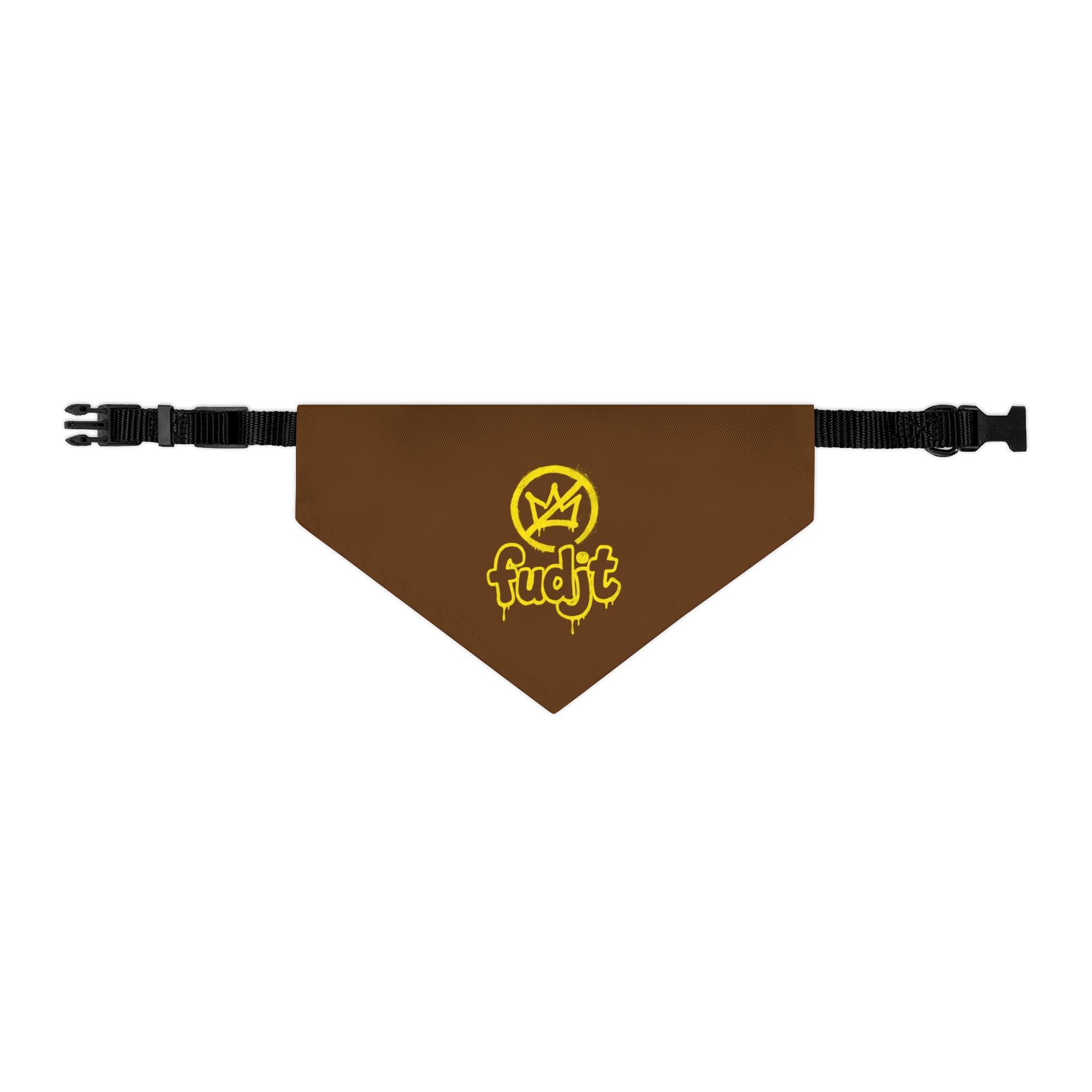 Brown Golden fudjt No Kings Bandana Collar for Dogs, Cats & More | 4 Sizes