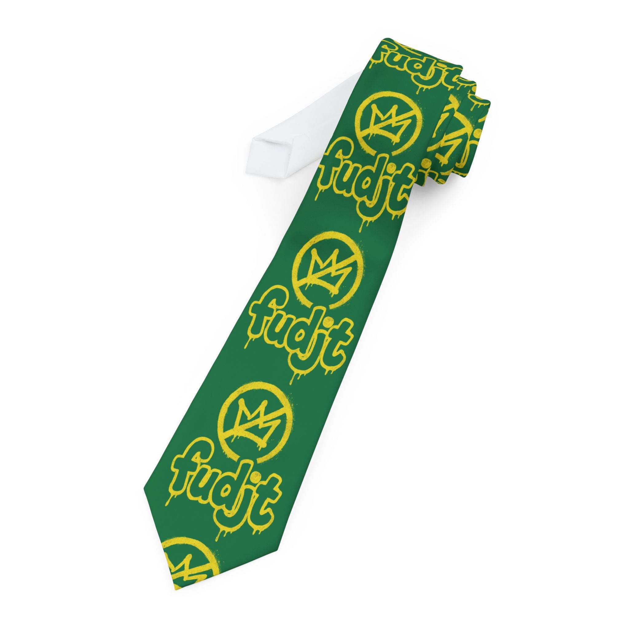 Dark Green BOLD Golden fudjt No Kings Necktie