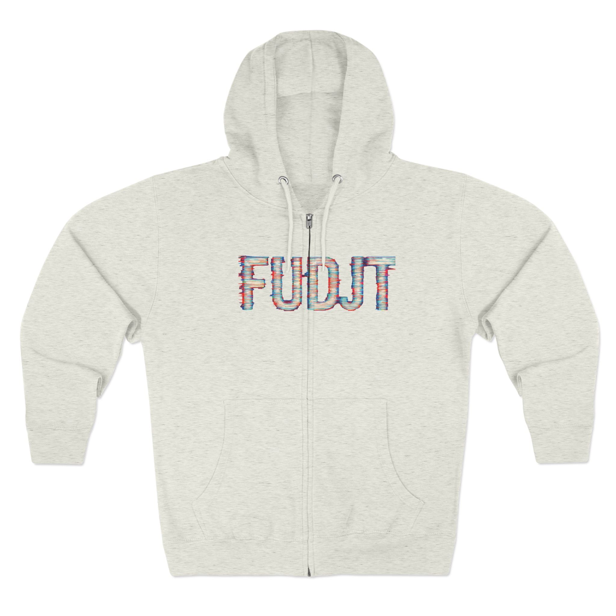 FUDJT Glitch Zip Hoodie | Bold Front & Backside | 7 Colors