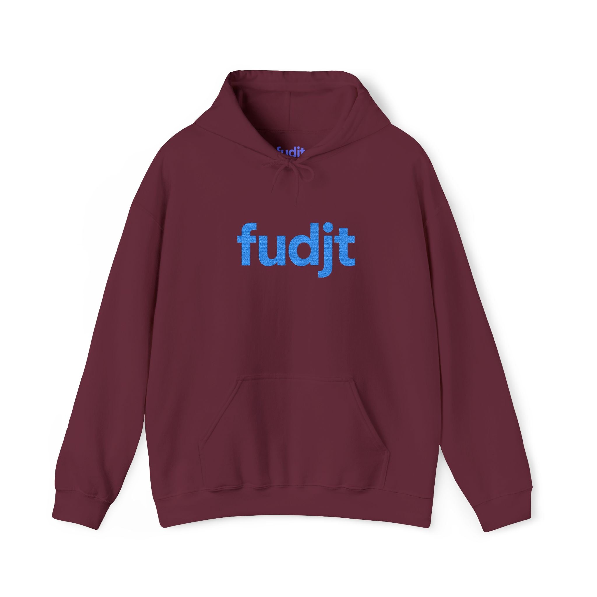 Light Blue fudjt Embroidered Heavy Blend Hooded Sweatshirt | 15 Colors | Stand For Something