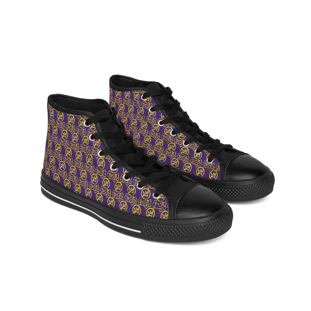 Purple Golden fudjt No Kings Street Style Sneakers | Women & Girls 1 High Top