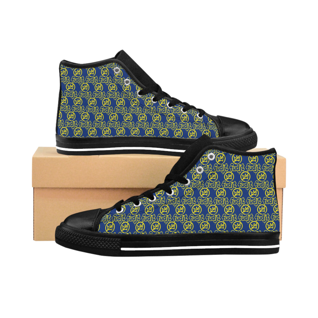 Dark Blue Golden fudjt No Kings Street Style Sneakers | Men & Boys 1 High Top