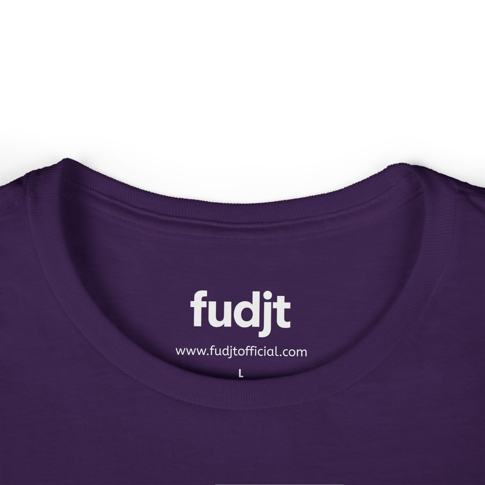 Women's White fudjt logo Comfy Stylie Tee | 12 Colors
