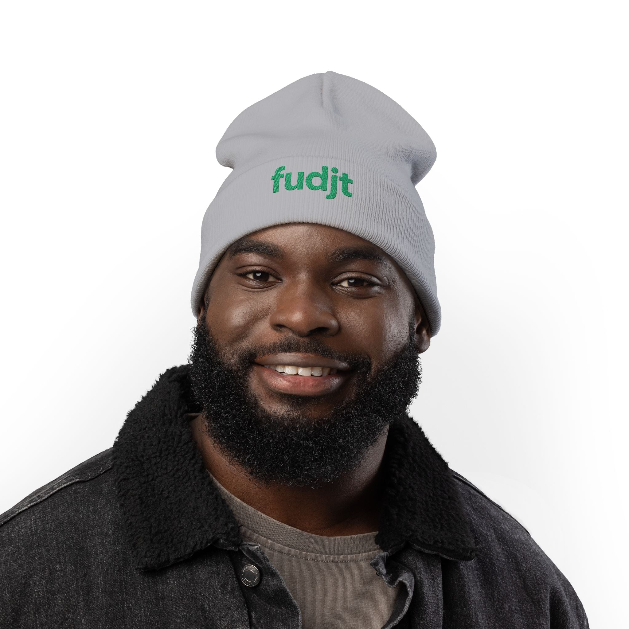 Stylish & Cozy fudjt Knit Beanie | Green Embroidery | 5 Colors