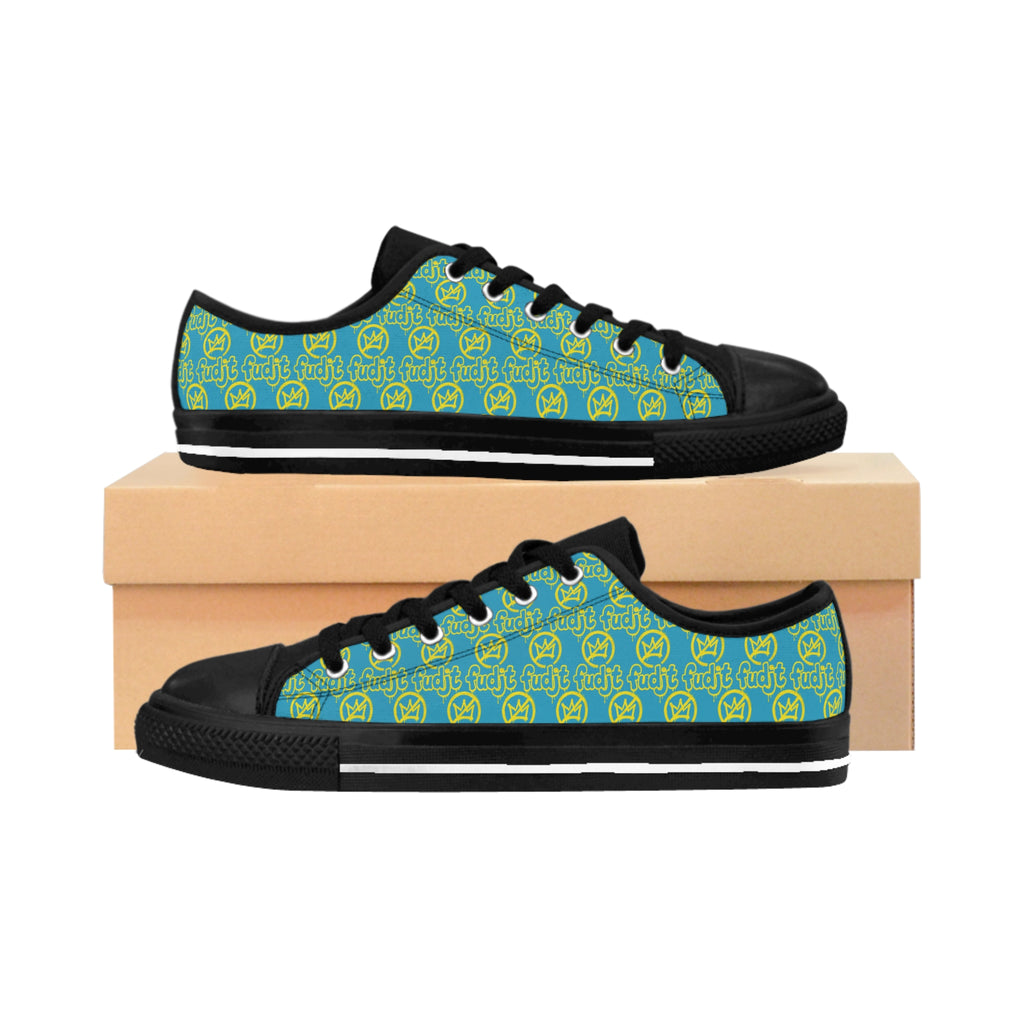 Turquoise Golden fudjt No Kings Street Style Sneakers | Men & Boys All Over 1 Low Top
