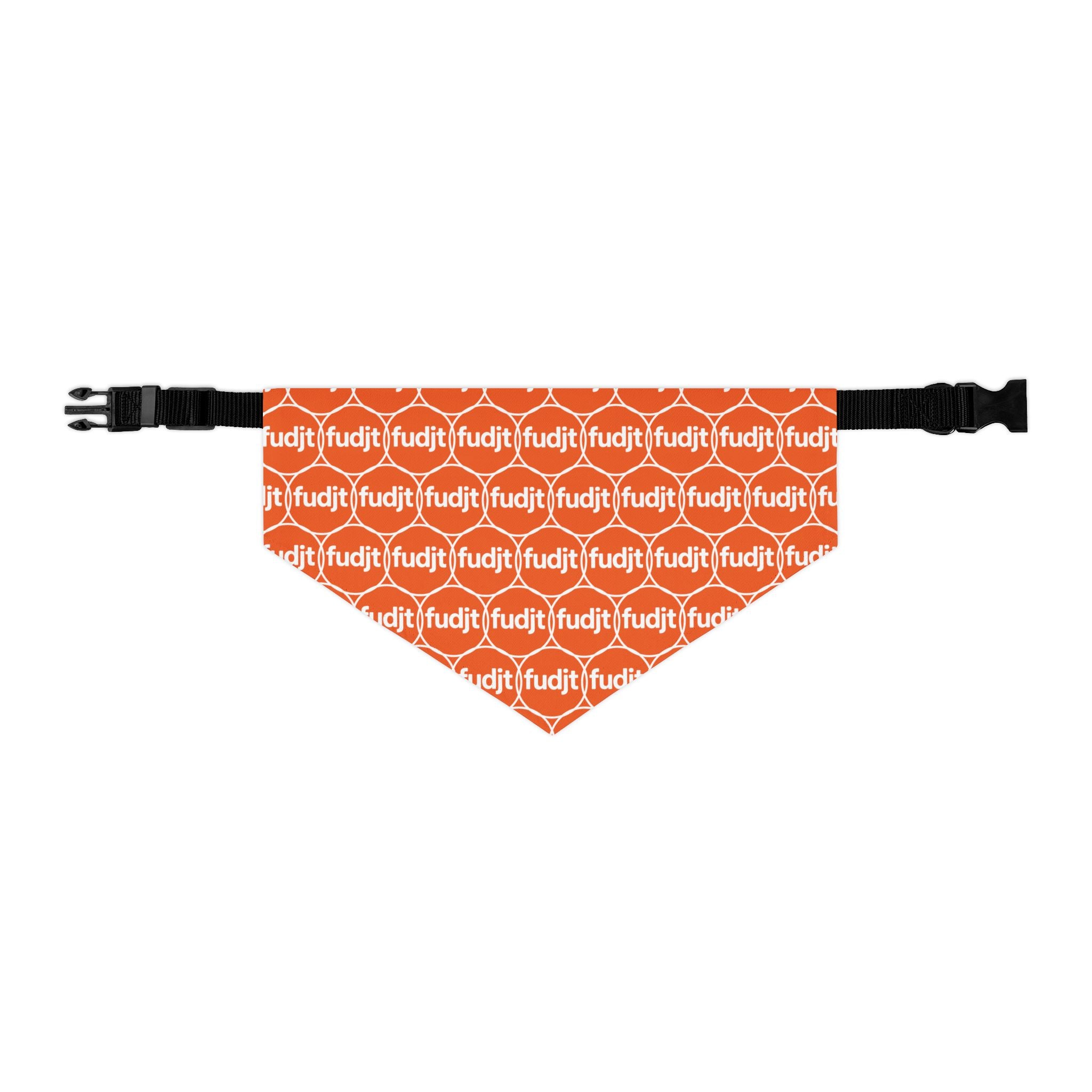 Orange fudjt Unbroken Chain 1.25  Bandana Collar for Dogs, Cats & More | 4 Sizes