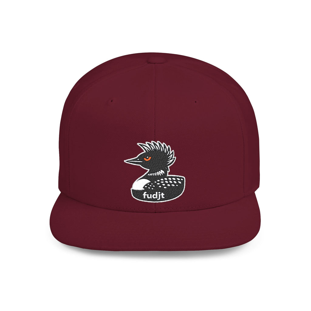 fudjt Flat Bill Snapback Hat | Rebel Loon Decoy Embroidery | 15 Colors