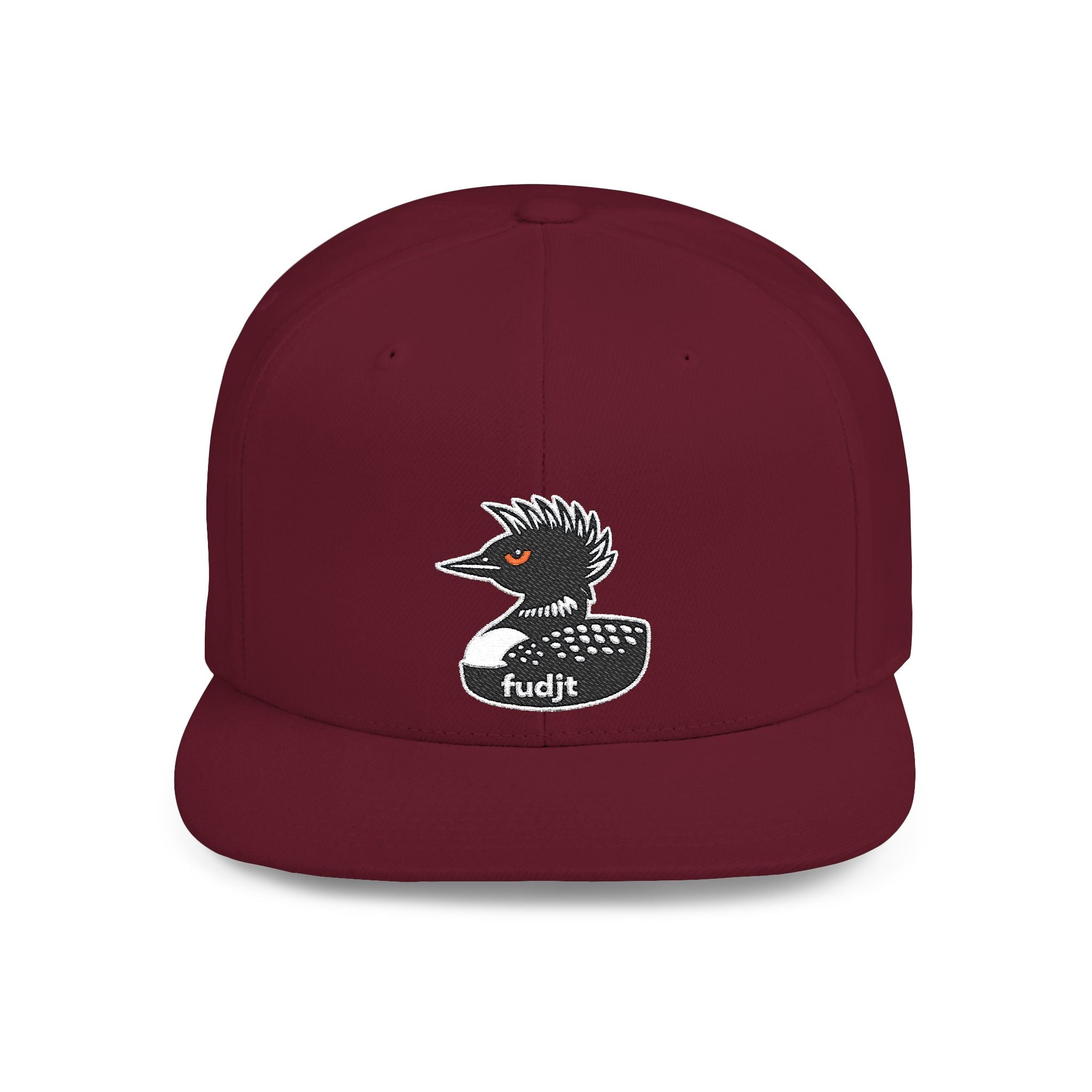 fudjt Flat Bill Snapback Hat | Rebel Loon Decoy Embroidery | 15 Colors