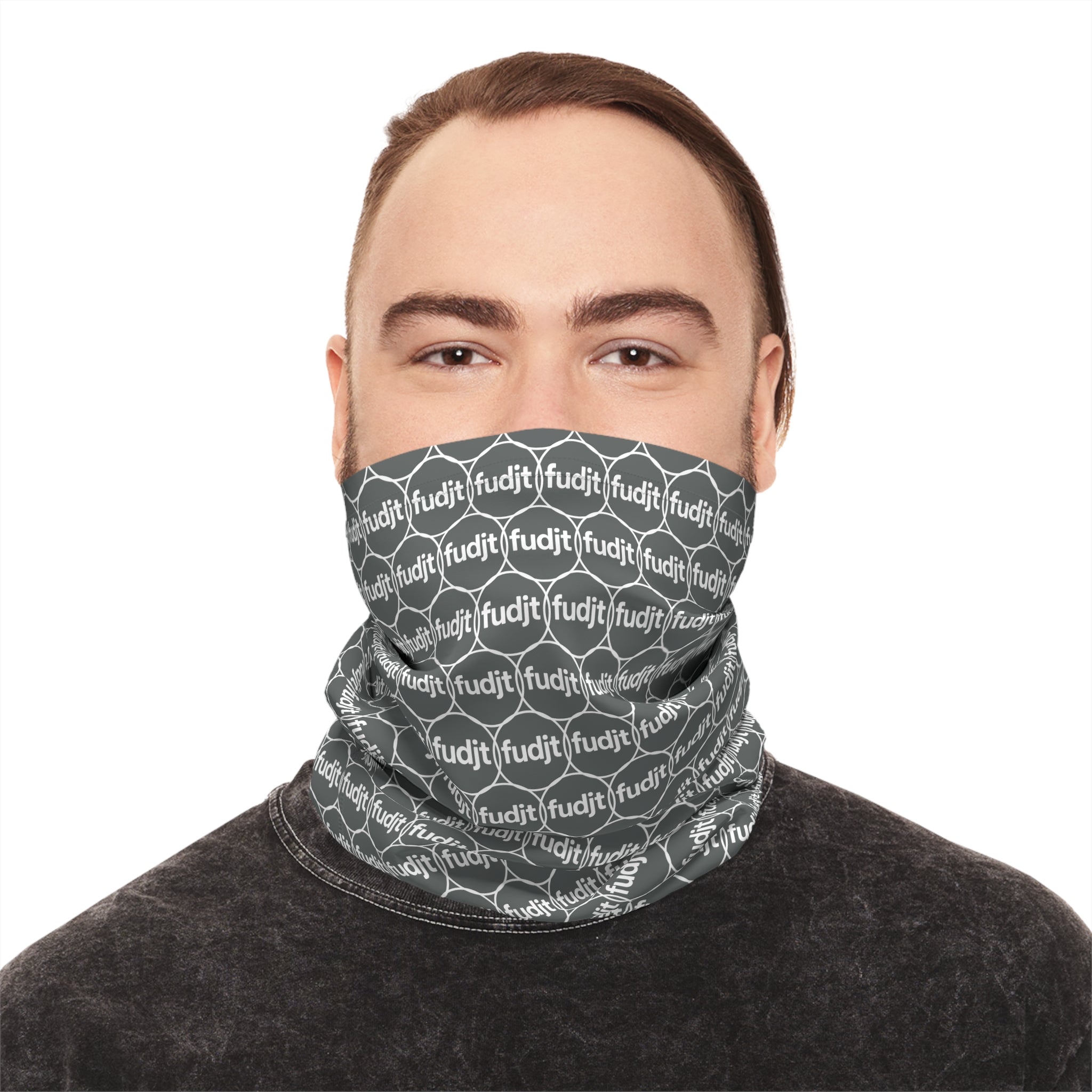 Dark Gray & White fudjt Unbroken Chain 1.25 Neck Gaiter