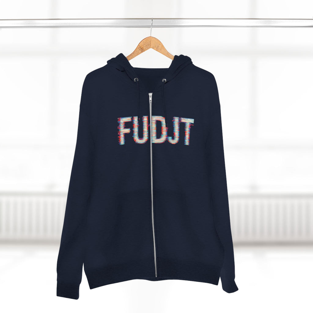 FUDJT Glitch Zip Hoodie | Bold Front & Backside | 7 Colors