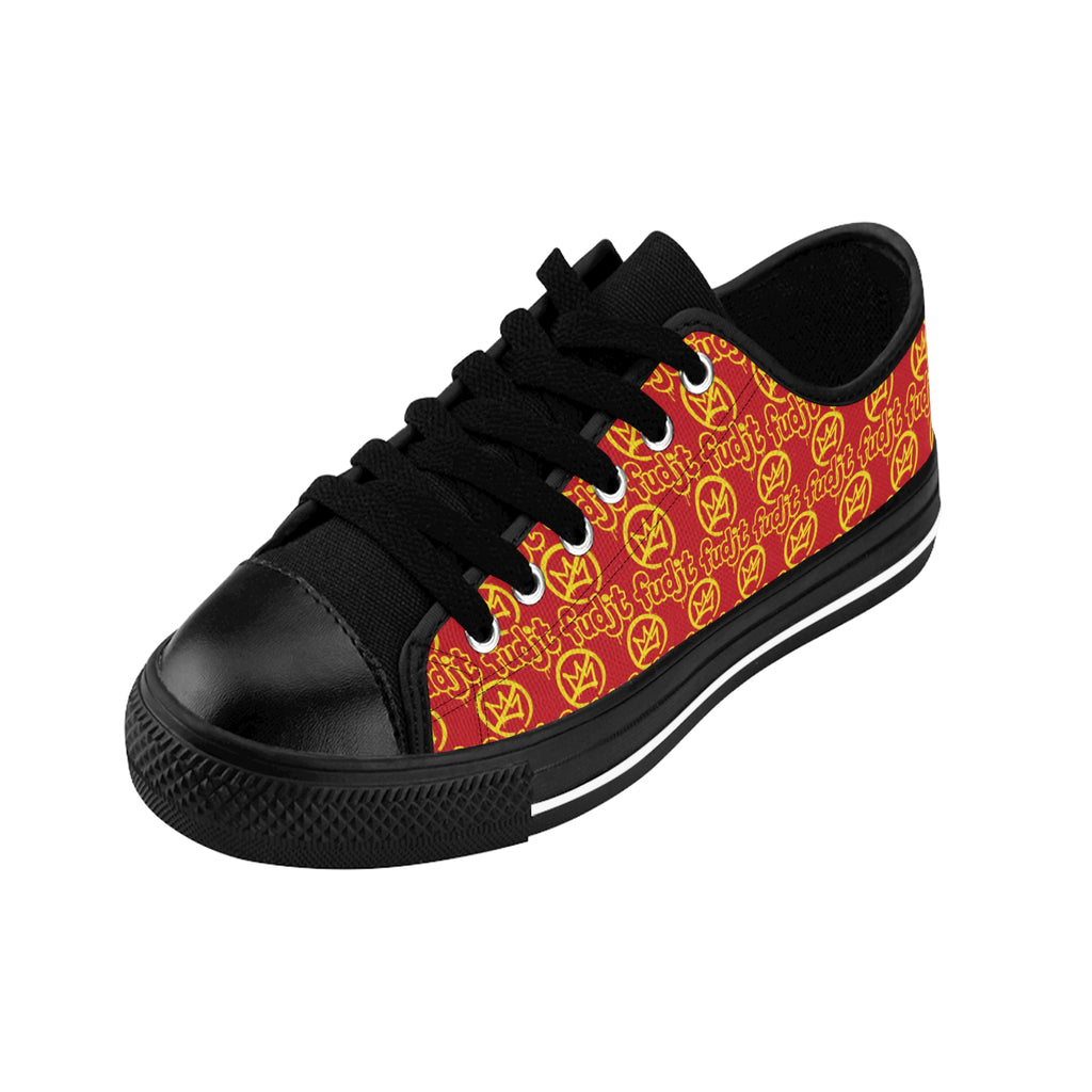 Dark Red Golden fudjt No Kings Street Style Sneakers | Women & Girls All Over 1 Low Top
