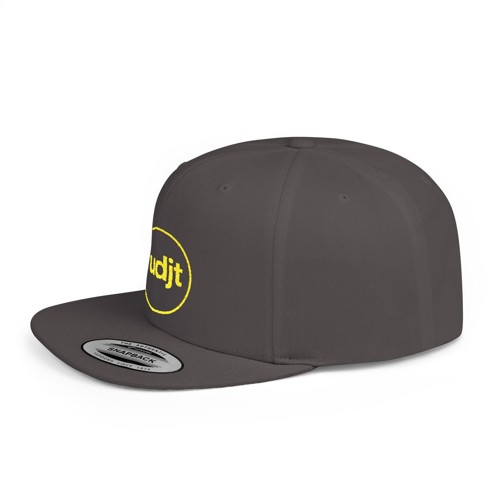 fudjt Circle Flat Bill Snapback Hat | Golden Yellow Embroidery |  14 Colors