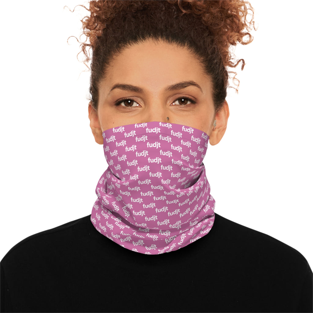 Pink & White fudjt Lightweight Neck Gaiter
