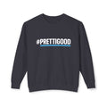 #PrettiGood Crewneck Sweatshirt — Blue Star Graphic Backside, Premium Casual Pullover | 7 Colors
