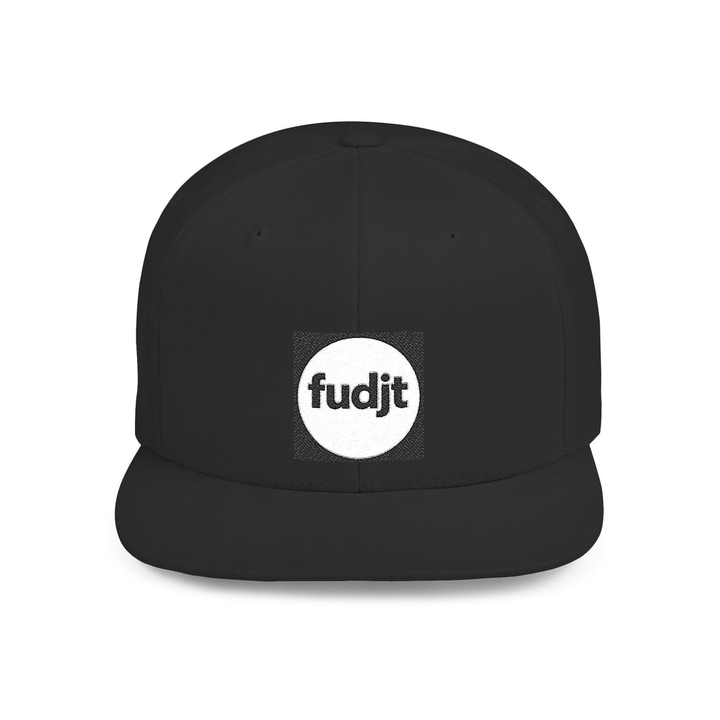Black Square fudjt Circle Flat Bill Snapback Hat | Embroidered |  15 Colors