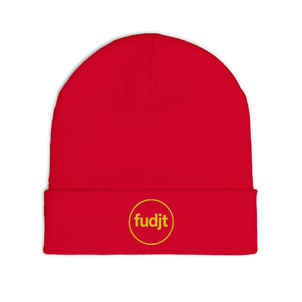 fudjt Circle Knit Beanie | Golden Yellow Embroidery | 5 Colors