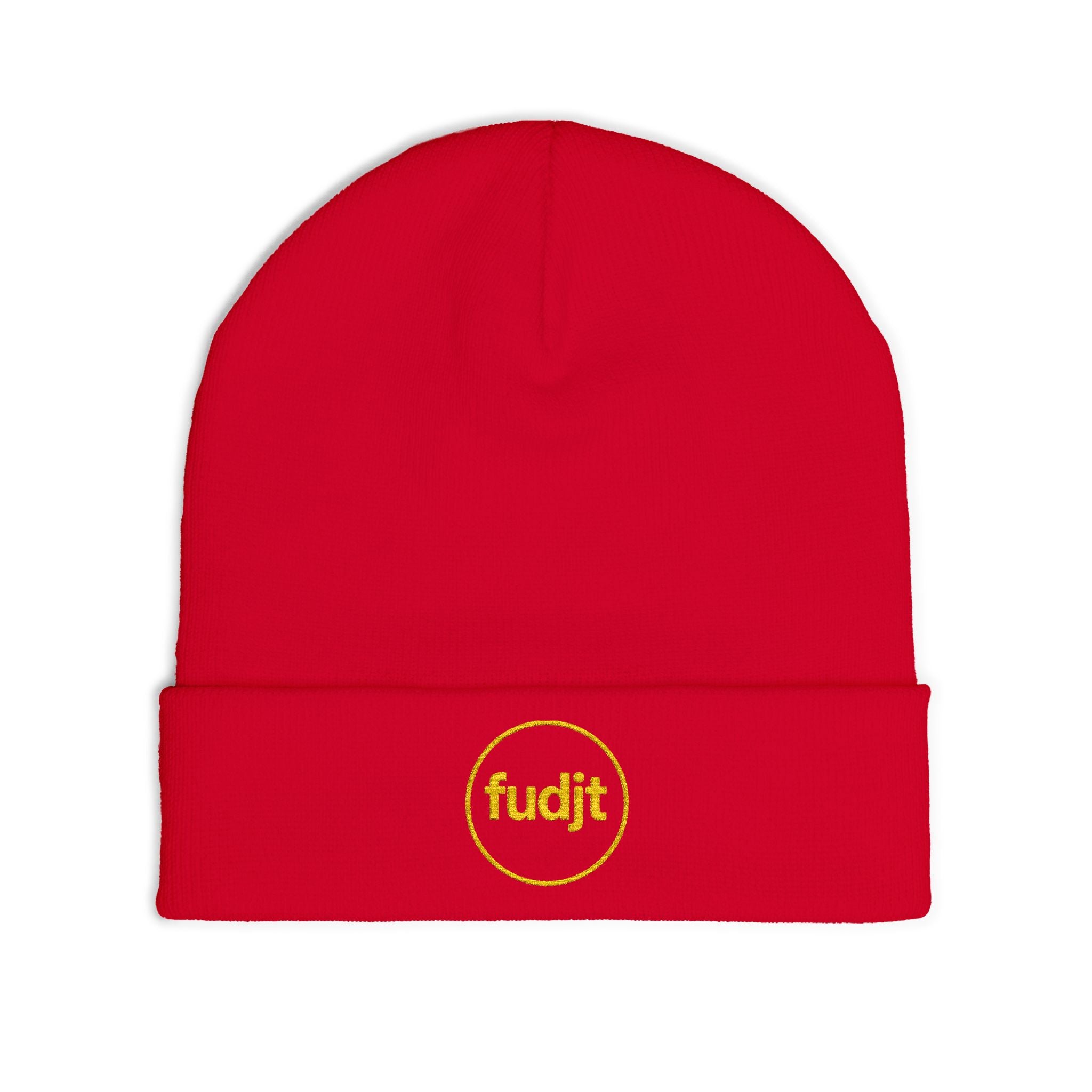fudjt Circle Knit Beanie | Golden Yellow Embroidery | 5 Colors