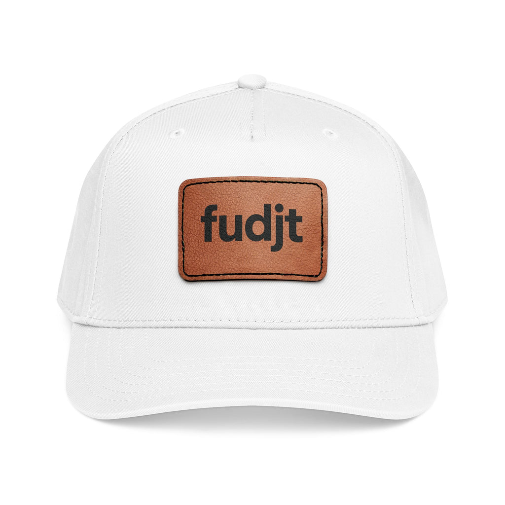 fudjt Leather Patch Baseball Cap — Mid Profile Trucker Hat | 14 Solid Colors