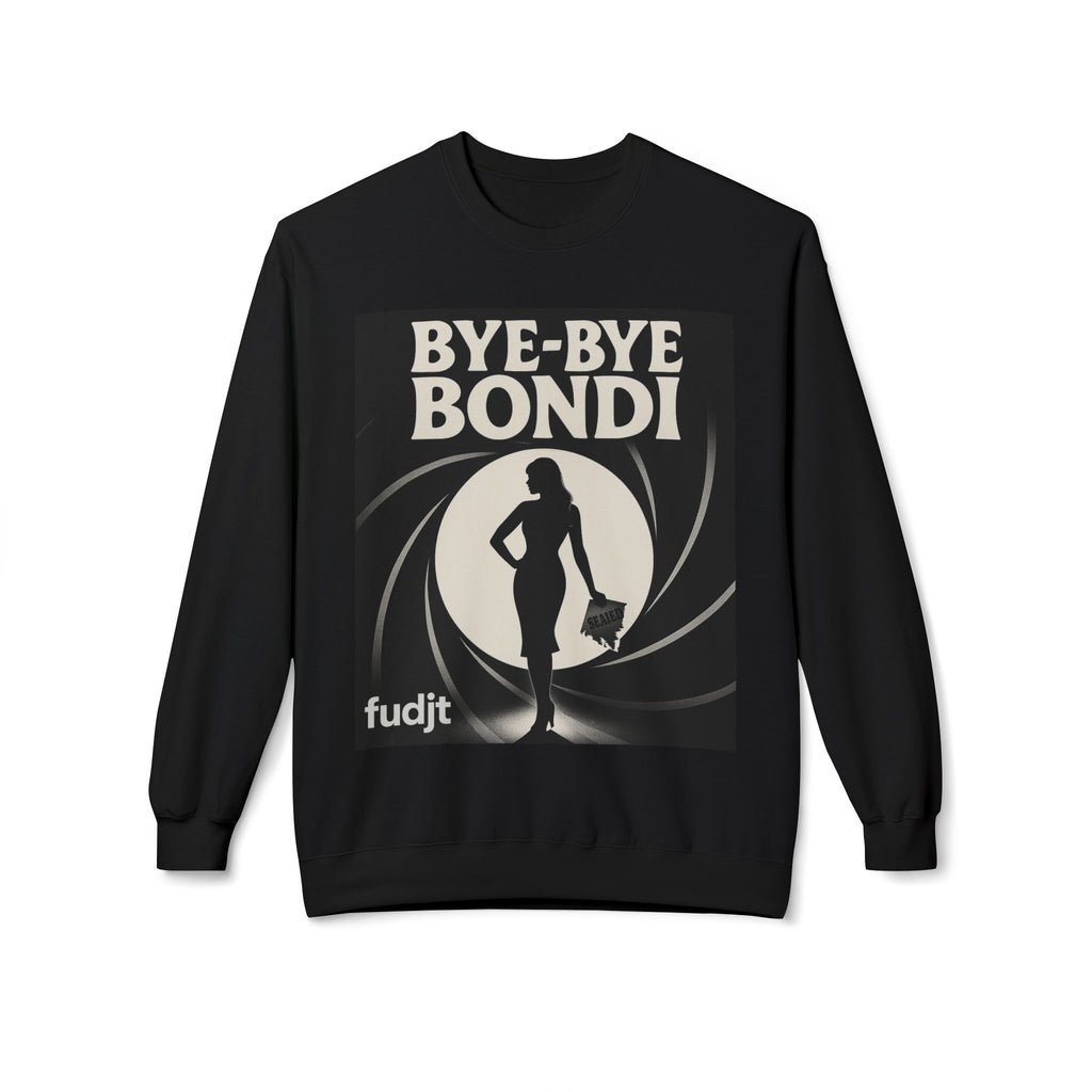 BYE-BYE BONDI | Black Smoke Screen Retro Fudjt Crewneck Sweatshirt | 14 Colors
