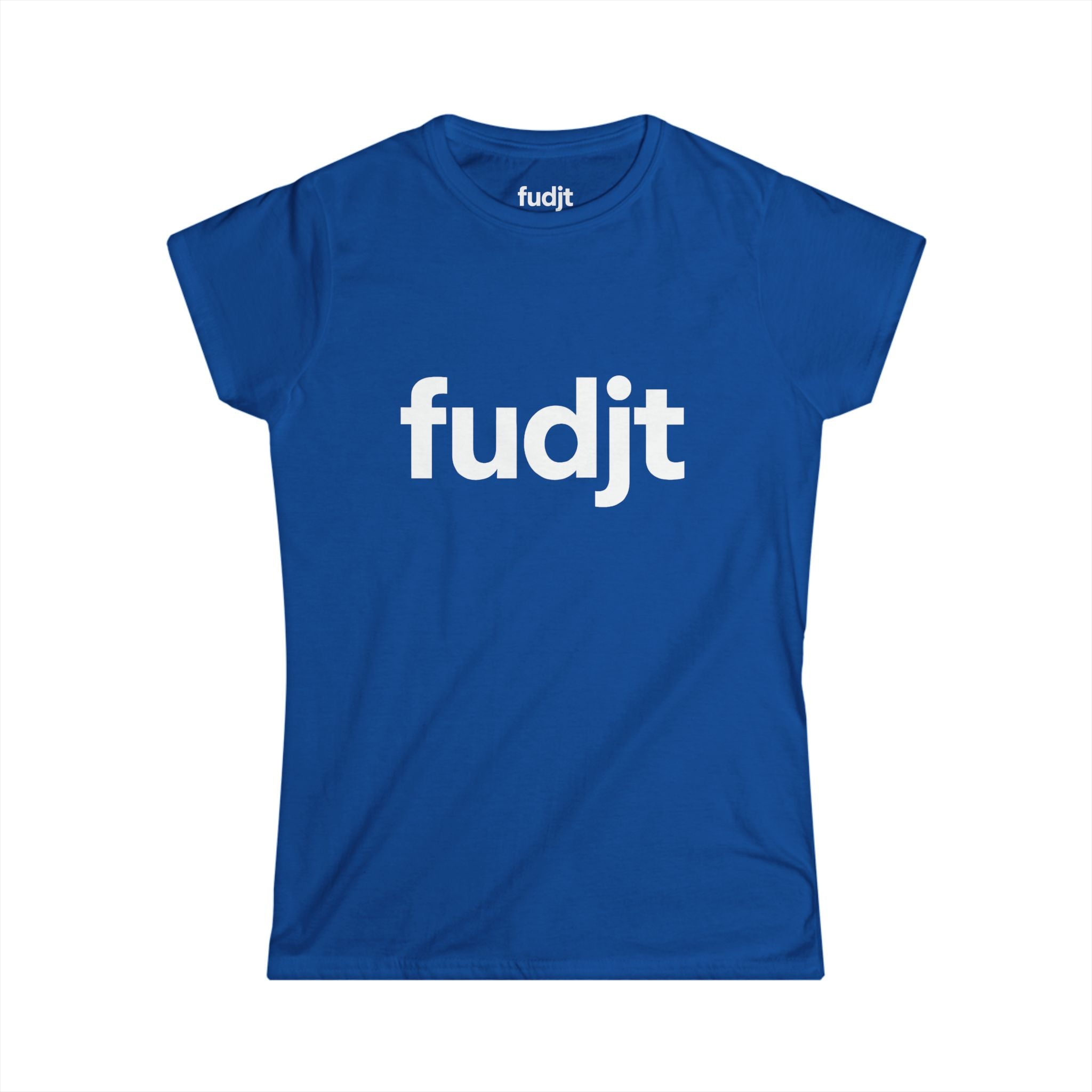 Women's White fudjt logo Comfy Stylie Tee | 12 Colors