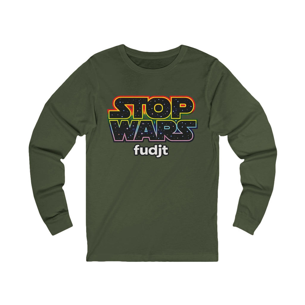 fudjt Stop Wars Long Sleeve Tee | White fudjt | 13 Colors