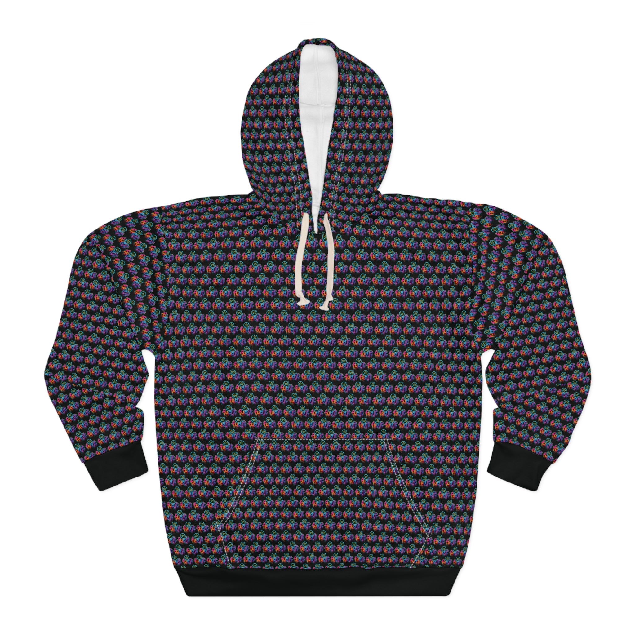 fudjt No Kings Clown Town Hoodie | All Over Black v2-1