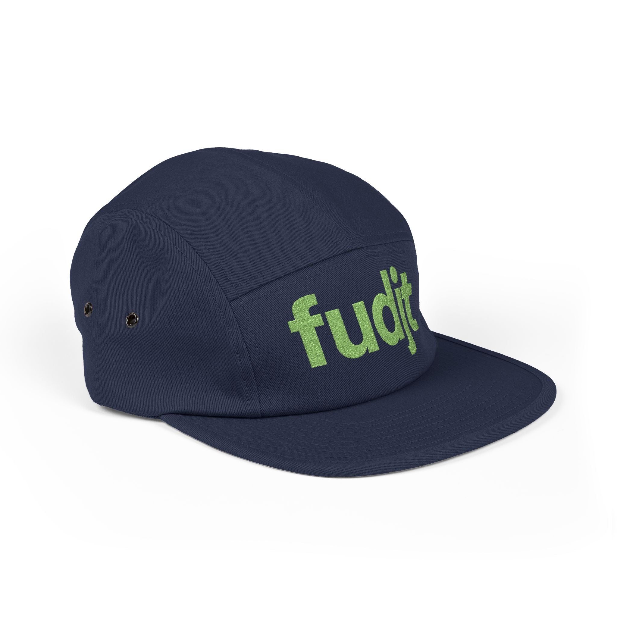 Embroidered 5 Panel Cap - Green fudjt Logo - 7 Colors