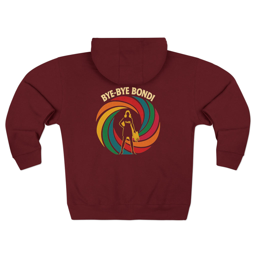 Bye-Bye Bondi Spiral Baddie fudjt Zip Hoodie | Front & Back Graphic | 5 Colors